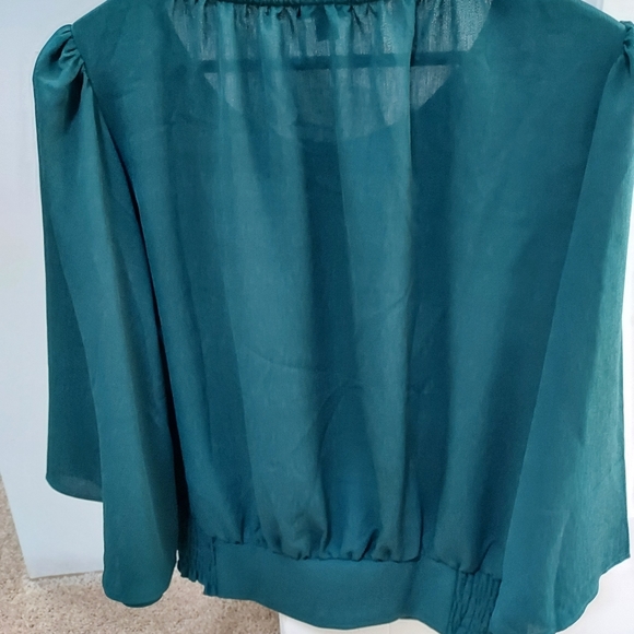 BRAND NEW Size M Teal Ann Taylor Factory Blouse - Picture 2 of 3